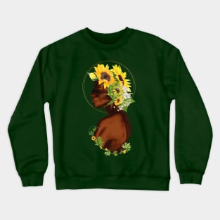 Black Woman with Sunflower Crown Crewneck Sweatshirt